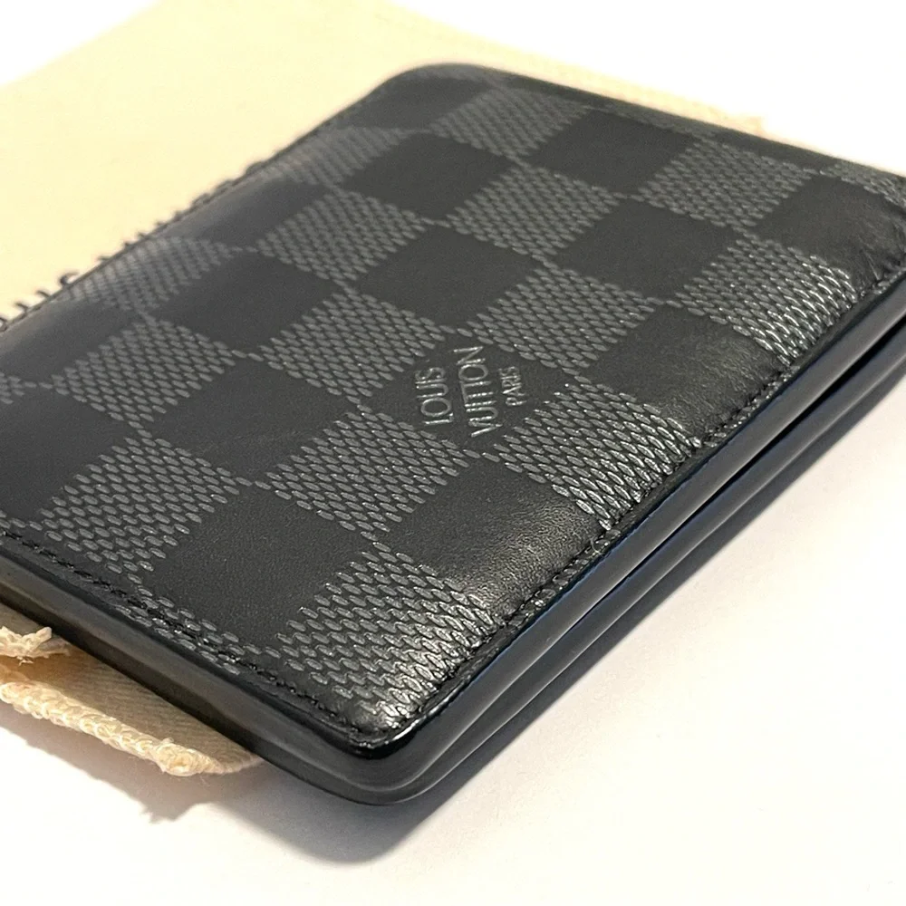 Louis Vuitton Metallic Damier Infini Onyx Silver Leather Multiple Wallet